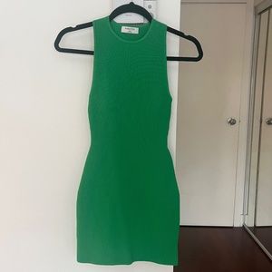 Aritzia Babaton Scult Knit Racer Dress - Green - XXS